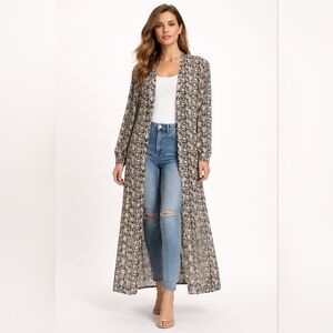 Good American Snakeskin Print Duster Kimono – Size 2